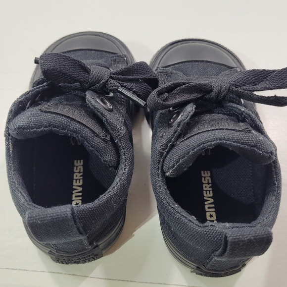 CONVERSE ALL STAR STREET OX LOW MONO BLACK SHOE BABY TODDLER SIZE 4 - Picture 10 of 13